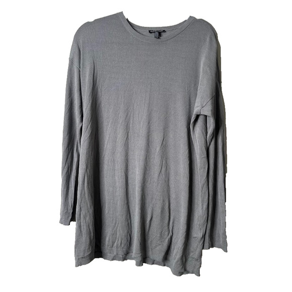 Eileen Fisher Tunic Top Size XS Oversized Gray Tencel Semi-Sheer Minimalist - Picture 1 of 5